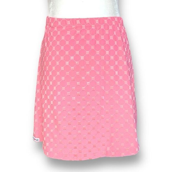 Vintage Forty Love Tennis Skirt Pink Diamond Pattern Elastic Waist Micro Mini - Picture 9 of 9